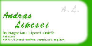 andras lipcsei business card
