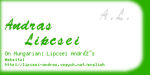 andras lipcsei business card